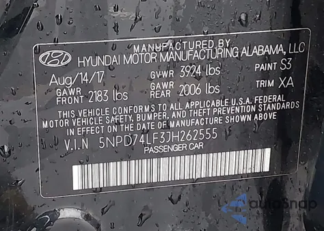 2018 Hyundai Elantra Se из США, поврежденный, VIN 5NPD74LF3JH262555